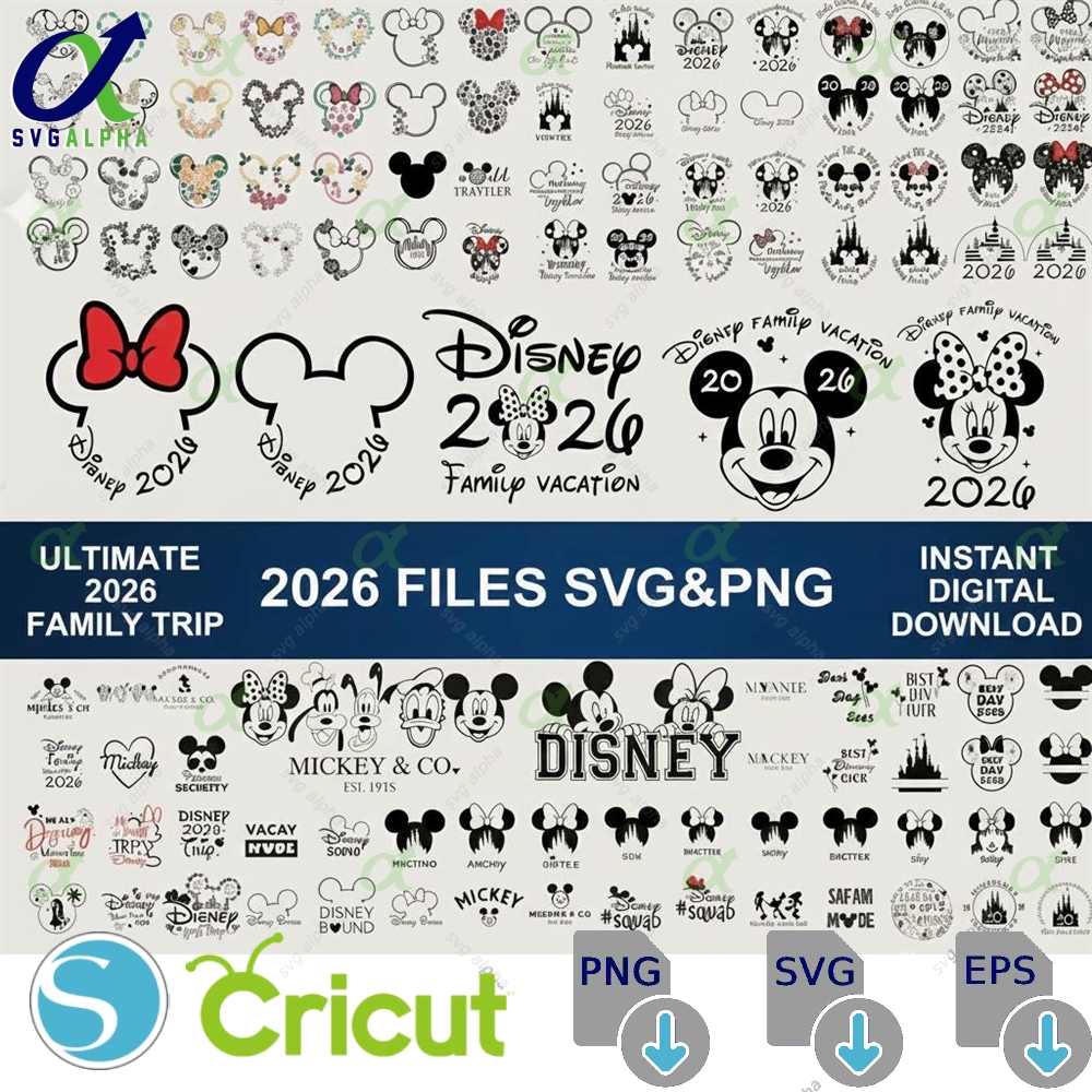 Family Vacation 2026 Svg Mega Bundle Family Trip Designs Magical Trip Theme Mouse Ear Inspired Sublimation Cricut Files